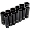 Dynamic 1/2" Drive 13pc 6-Point Deep Impact SAE Socket Set, 1/2" - 1-1/4"