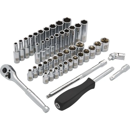 Dynamic 1/4" Drive, 47pc 6-Point SAE/Metric Standard/Deep Socket Set - 3/16" - 9/16", 4mm - 14mm 1 Dynamic 1/4" Drive, 47pc 6-Point SAE/Metric Standard/Deep Socket Set - 3/16" - 9/16", 4mm - 14mm