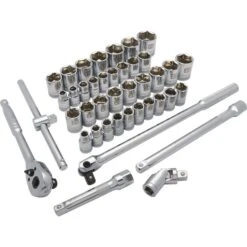 Dynamic 1/2" Drive 41pc 6-Point Standard SAE/Metric Socket Set, 3/8" - 1-5/16", 10mm - 28mm