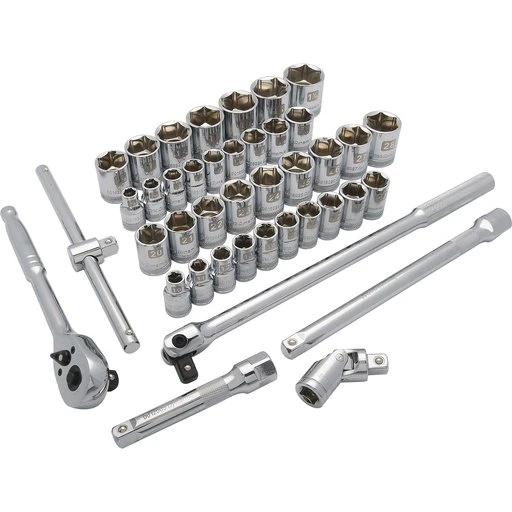 Dynamic 1/2" Drive 41pc 6-Point Standard SAE/Metric Socket Set, 3/8" - 1-5/16", 10mm - 28mm 1 Dynamic 1/2" Drive 41pc 6-Point Standard SAE/Metric Socket Set, 3/8" - 1-5/16", 10mm - 28mm