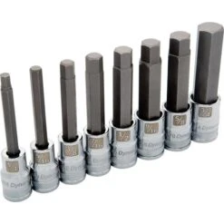 Dynamic 1/2" Drive 8pc Long SAE Hex Socket Set, 1/4" - 3/4"