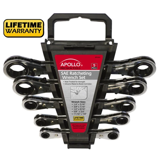 5 Piece SAE Ratcheting Wrench Set - Image 3