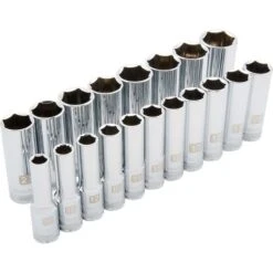 Dynamic 1/2" Drive 19pc 6-Point Deep Metric Socket Set, 10mm - 28mm