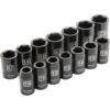Dynamic 1/2" Drive 14pc 6-Point Standard Impact Metric Socket Set, 10mm - 23mm