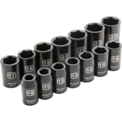 Dynamic 1/2" Drive 14pc 6-Point Standard Impact Metric Socket Set, 10mm - 23mm