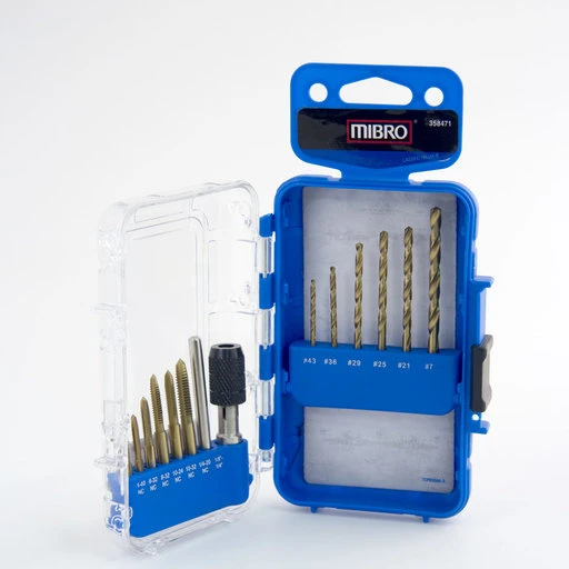 Titanium Nitride Coated Tap And Drill Bit Set 13pc 1 Titanium Nitride Coated Tap And Drill Bit Set 13pc