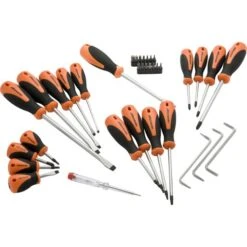 Dynamic Screwdriver And Bit Set With Comfort Grip Handles, 36pc