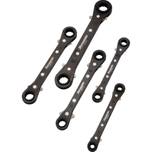 Dynamic Wrench Set, 5pc, Metric, Double Box End, Reversible Ratcheting, Straight 1 Dynamic Wrench Set, 5pc, Metric, Double Box End, Reversible Ratcheting, Straight