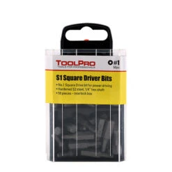 #1 Square Drive Bit, 50-Pack Interlocking Box