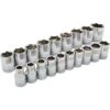 Dynamic 1/2" Drive 19pc 6-Point Standard Metric Socket Set, 10mm - 28mm