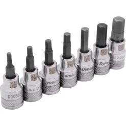 Dynamic 3/8" Drive 7pc SAE Standard Length Hex Socket Set, 1/8" - 3/8"