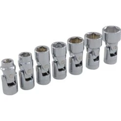 Dynamic 3/8" Drive 7pc 6-Point SAE Universal Joint Socket Set, 3/8" - 3/4"