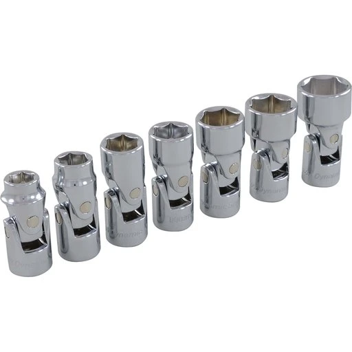 Dynamic 3/8" Drive 7pc 6-Point SAE Universal Joint Socket Set, 3/8" - 3/4"