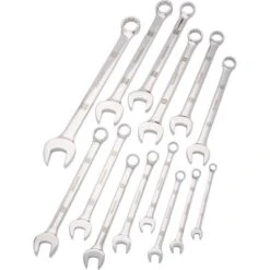 Dynamic Combination Wrench Set With Mirror Chrome Finish, 14pc SAE, 3/8" - 1-1/4"