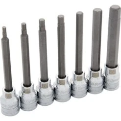Dynamic 3/8" Drive 7pc SAE Long Hex Socket Set, 1/8" - 3/8"