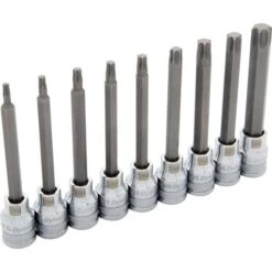 Dynamic 3/8" Drive 9pc Long Torx Socket Set, T15 - T55